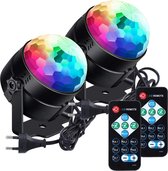 2 Stuks Discolampen - Feestverlichting - Discolamp met afstandsbediening - Discobal - Disco verlichting