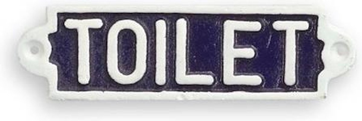 MadDeco - deurbordje - toilet - bordje - blauw - gietijzer