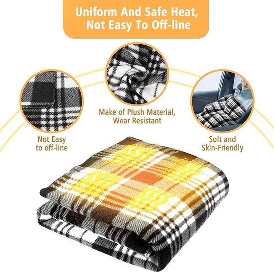 Elektrische deken - Deluxe elektrische deken voor auto's - 12 V 24 V met... | bol.com