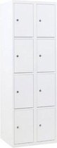 Classic lockerkast met 8 vakken Kast Wit Deur Wit H. 180 cm B. 80 cm D. 50 cm