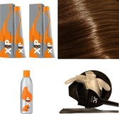 XP100 haarverfpakket kleur 8.13  Lichtblond & As & Goud (2x 100ML) met 9% waterstof ( 1x 250ML) incl verfbakje, kwast, maatbeker, puntkam en handschoenen