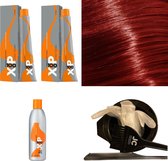 XP100 haarverfpakket kleur 8.66  Lichtblond & Rood intensief (2x 100ML) met 9% waterstof ( 1x 250ML) incl verfbakje, kwast, maatbeker, puntkam en handschoenen