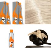 XP100 haarverfpakket kleur 11.0  Super lichtblond (2x 100ML) met 12% waterstof ( 1x 250ML) incl verfbakje, kwast, maatbeker, puntkam en handschoenen