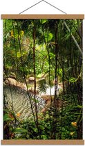 Schoolplaat – Tropische Planten Naast een Rivier - 40x60cm Foto op Textielposter (Wanddecoratie op Schoolplaat)