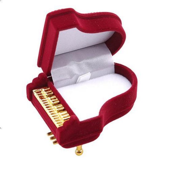 Boîte à bagues piano - proposition - fiançailles - mariage - demande en mariage - amour - Saint Valentin - rouge - boîte à bijoux - bague - cadeau