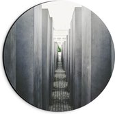 Dibond Wandcirkel - Holocaust Monument - Berlijn - 20x20cm Foto op Aluminium Wandcirkel (met ophangsysteem)