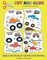 Printable Preschool Worksheets (Cut and Glue - Monster Trucks)