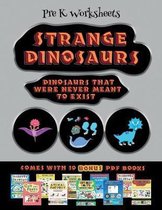 Pre K Worksheets (Strange Dinosaurs - Cut and Paste)