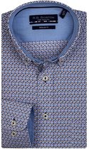 Bos Bright Blue 207670 Casual overhemd met lange mouwen - Maat XL - Heren