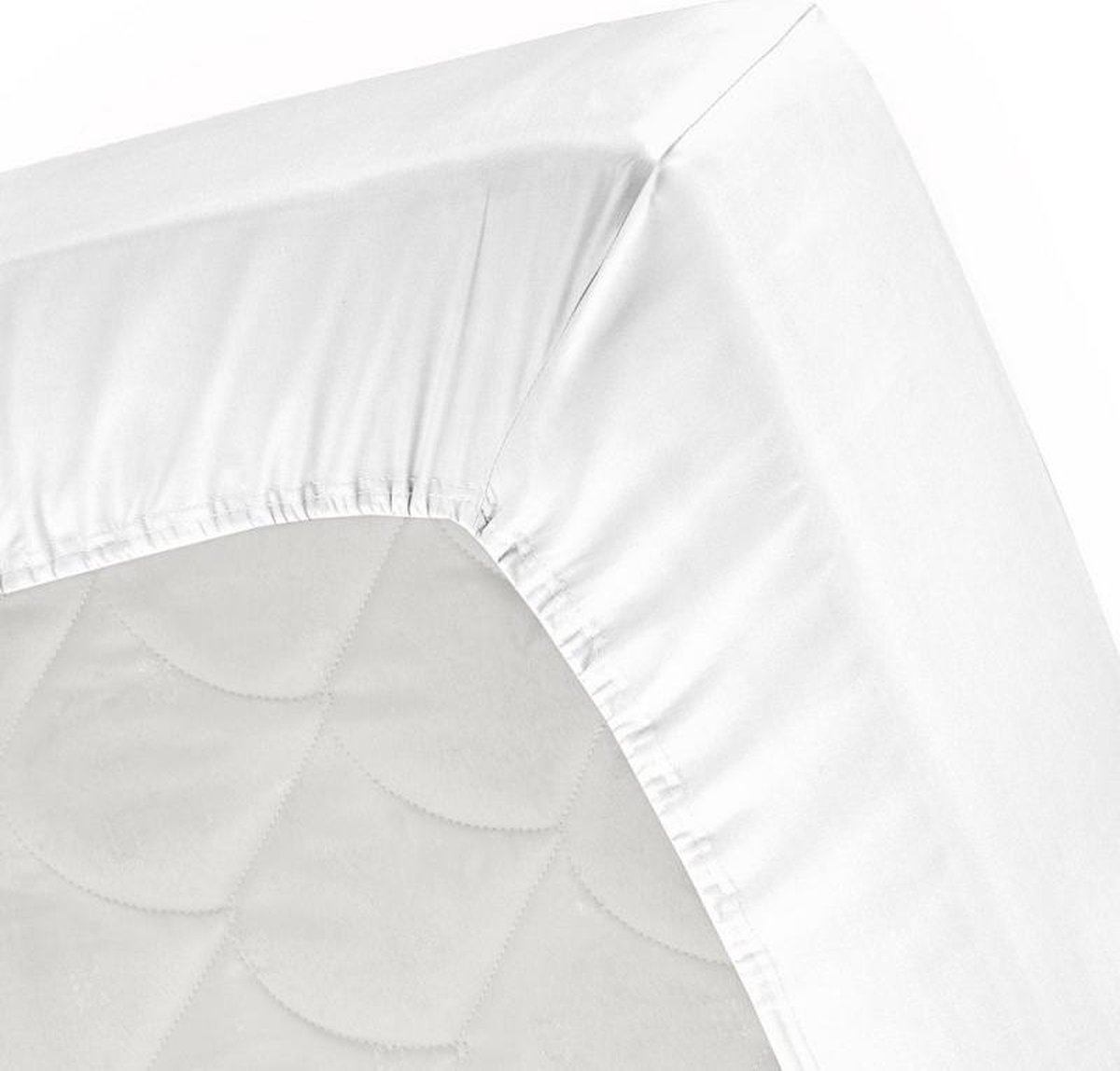 Frans bed 2 x Hoeslaken Wit Jersey katoen/ 2 x Molton geschikt voor