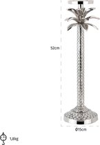 Kandelaar palmboom zilver metaal groot (r-000SP36990)