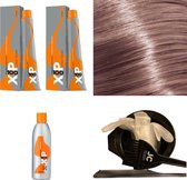 XP100 haarverfpakket kleur 10.72  Extra lichtblond & Bruin & Violet (2x 100ML) met 6% waterstof ( 1x 250ML) incl verfbakje, kwast, maatbeker, puntkam en handschoenen