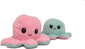 Knuffel Octopus Omkeerbaar Roze/Blauw - Mood Octopus Knuffel - Reversible Octopus - Emotieknuffel - Mood knuffel - Emotie tonen -