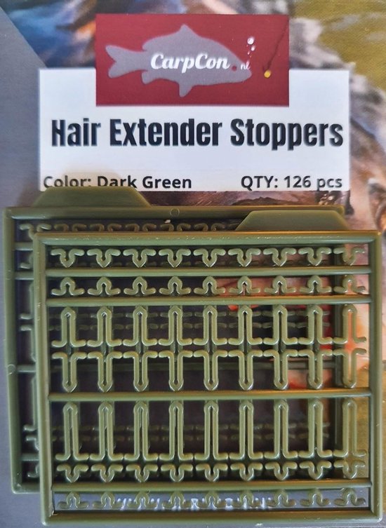 Foto: Hair extender stoppers 2 rekjes donkergroen