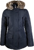 Winterjas Classic Donkerblauw (waterdicht) met afneembare bontkraag maat XS