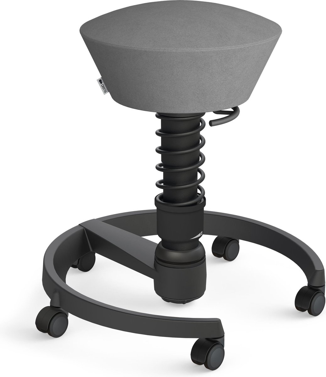 Aeris Swopper Comfort - Ergonomische bureaustoel - harde wielen - frame zwart - veer zwart - bekleding grijs microvezel