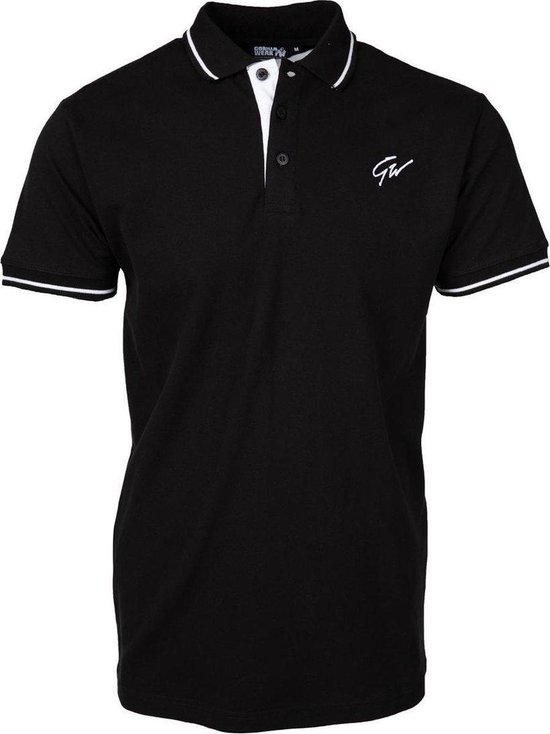 Gorilla Wear Delano Polo Shirt Hommes - Zwart/ Wit - M