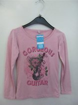 Kiddy Goodie shirt longsleeve lichtroze "Gorgeous Guitar" maat 110/116
