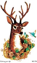 Temporary tattoo | tijdelijke tattoo | fake tattoo | rendier - reindeer | 120 x 190 mm