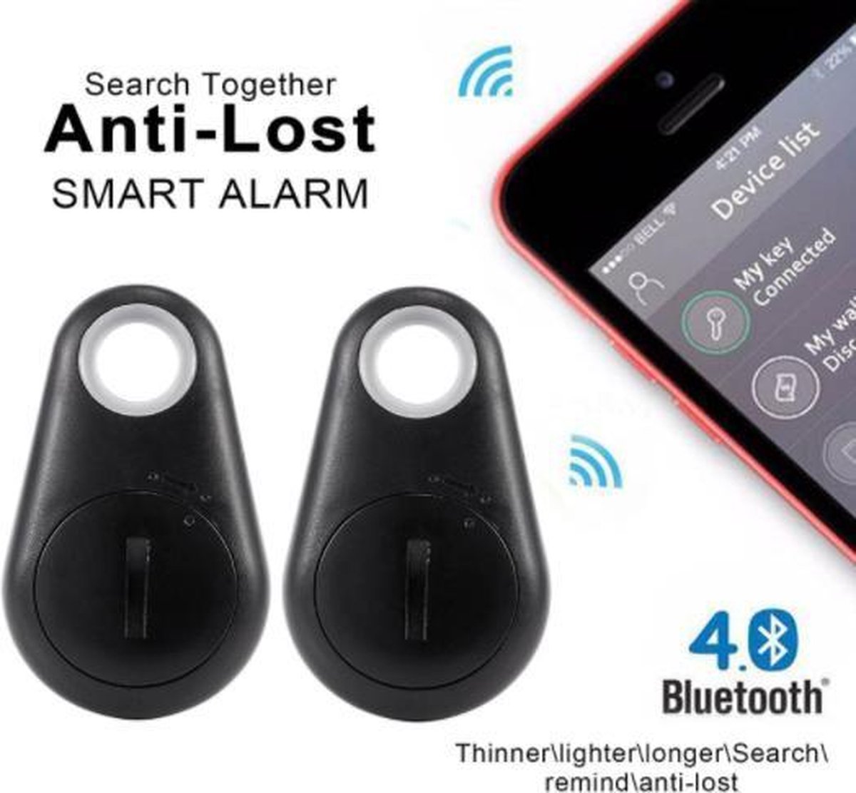 2pcs mini GPS tracker voor kinderen sleutel auto hond Bluetooth