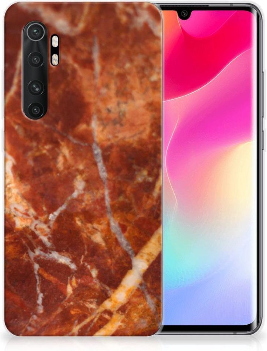 Xiaomi Mi Note 10 Lite TPU Siliconen Hoesje Marmer Bruin