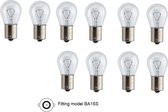 10 Stuks autolamp, 21 watt, 12 volt, wit, fitting model BA15S