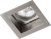 Berla modern inbouw armatuur - Vierkant - Nikkel - Kantelbaar - inclusief lichtbron GU10 - IP20 - Sfeerverlichting