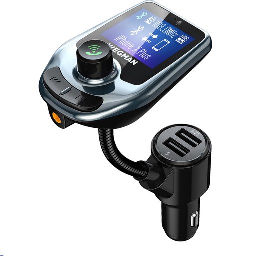 Wegman Bluetooth FM Transmitter Carkit - 2x Fast Charge USB poort - Autoradio -... | bol.com
