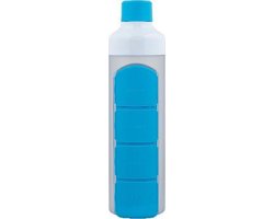 Foto: Yos bottle waterfles met pillendoos blauw