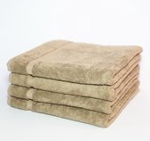 Tulips Luxe badgoedset - 4x Badhanddoeken (Badlakens) 70x140 + 1x Badhanddoek 70x140 GRATIS 100% gekamd Katoen 550 gr/m2 Taupe/Bruin