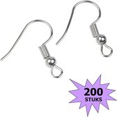 Fako Bijoux® - Oorbel Haakjes - Zilverkleurig - 200 Stuks