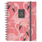Legami notitieboek - spiraal - A4 formaat - 3in1 - lijn+ruit+dotted - studieschrift - FLAMINGO