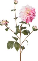 Viv! Home Luxuries Dahlia - zijden bloem - roze wit - 80cm - topkwaliteit