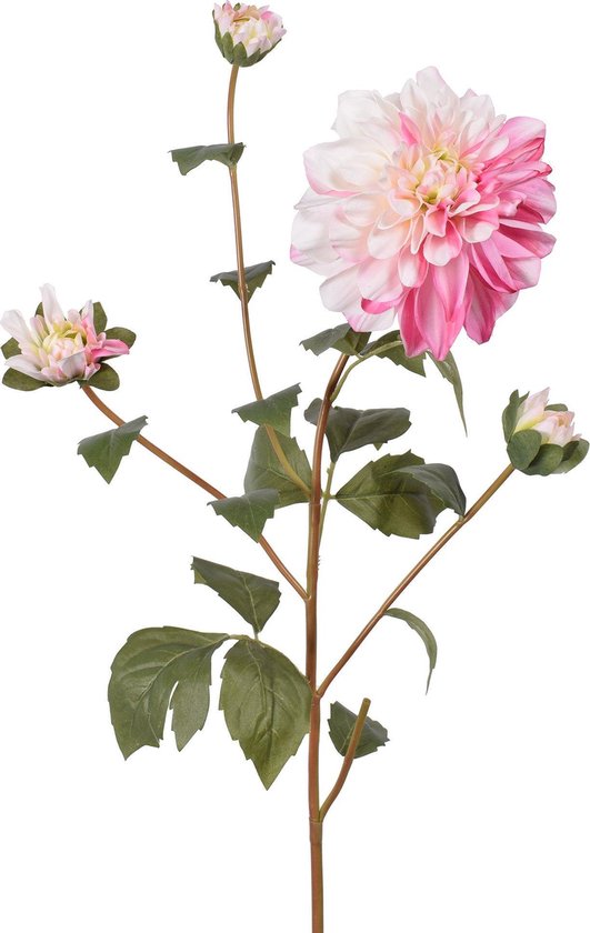 Foto: Viv home luxuries dahlia zijden bloem roze wit 80cm