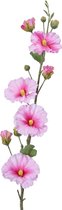 Viv! Home Luxuries Stokroos - groot - zijden bloem - roze - 112cm