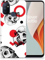 GSM Hoesje OnePlus Nord N100 TPU Bumper Skull Red