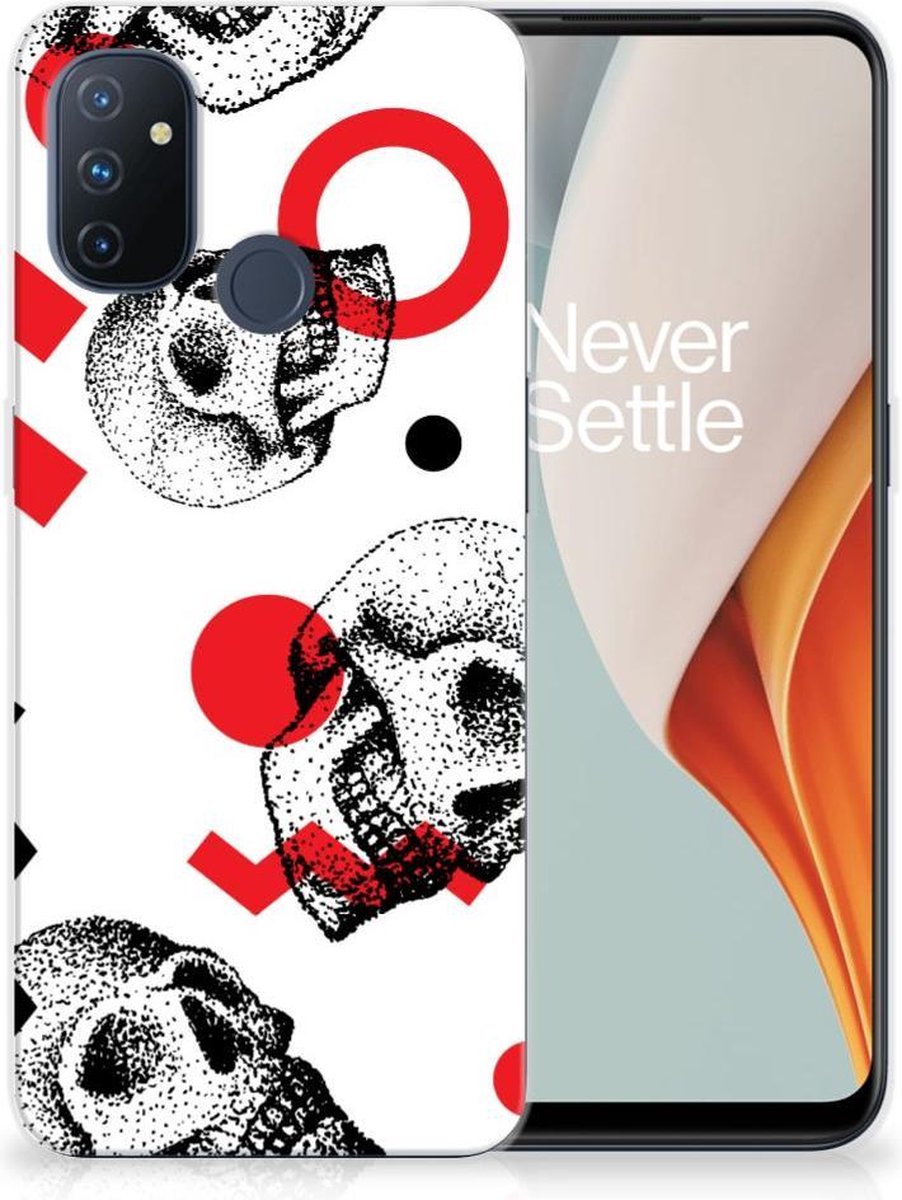Silicone Back Case OnePlus Nord N100 Skull Red