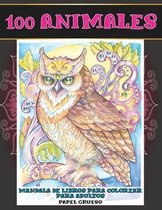 Mandala de libros para colorear para adultos - Papel grueso - 100 animales