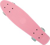 Skateboard Retro 57cm met LED wielen - roze - mint - tot 100 kg belastbaar