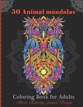 50 Animal Mandalas, coloring book for adults