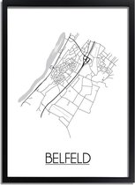 Belfeld Plattegrond poster A4 + fotolijst zwart (21x29,7cm) - DesignClaudShop