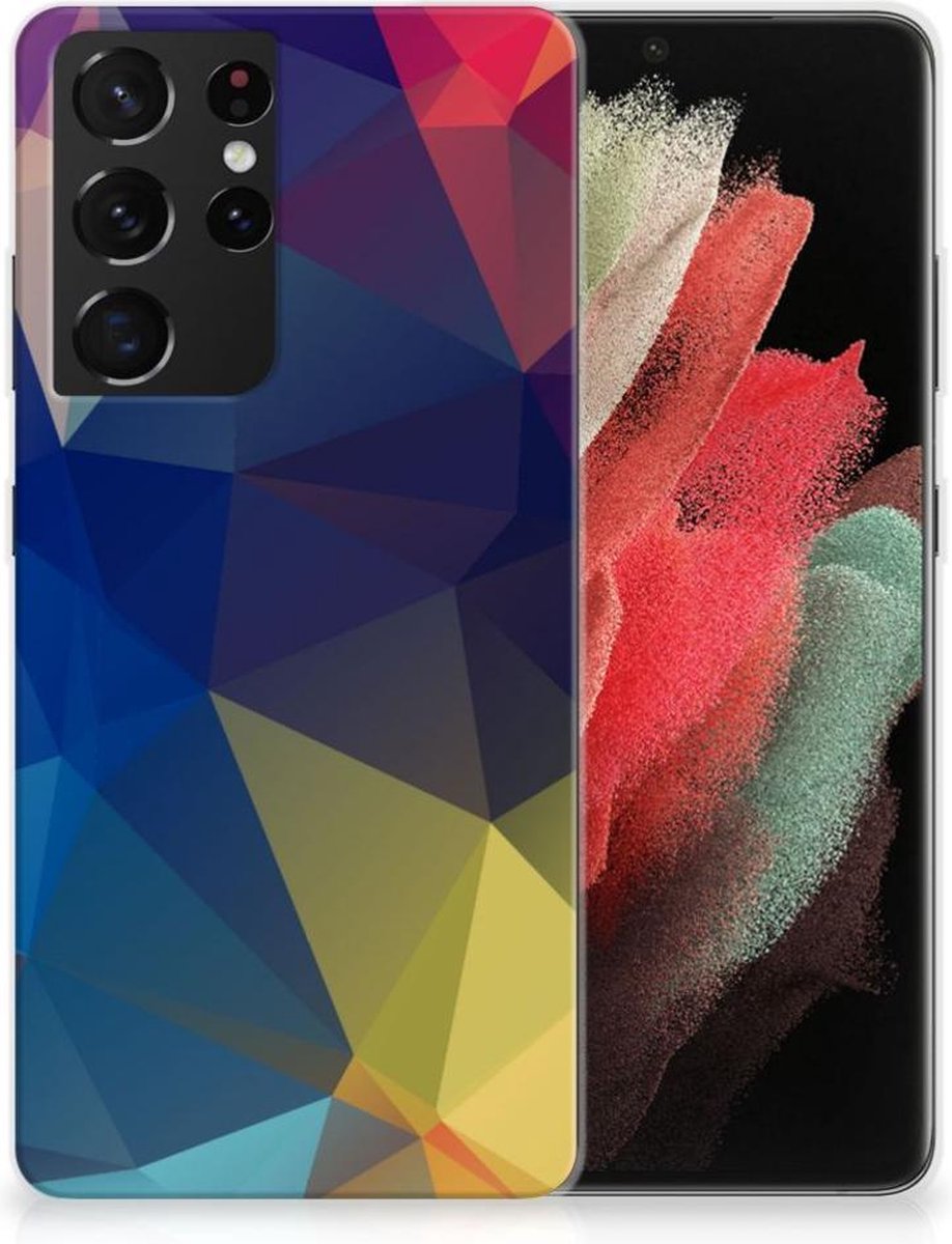 Samsung Galaxy S21 Ultra TPU Hoesje Polygon Dark