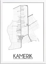 Kamerik Plattegrond poster A2 + fotolijst wit (42x59,4cm) - DesignClaudShop