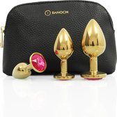 Banoch | Buttplug set aurora | metalen buttplug | Goud | Diamant Roze