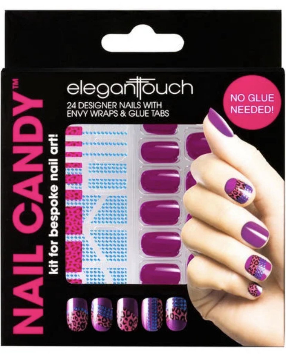 Elegant Touch Nail Candy 24 stuks + stickers+Plak Nagels