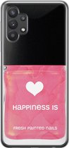 Leuke Telefoonhoesjes - Hoesje geschikt voor Samsung Galaxy A32 5G - Nagellak - Soft case - TPU - Print / Illustratie - Roze