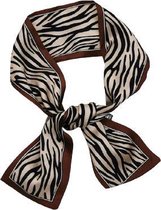 Dames Haarsjaal Zebra Bruin 95x9 cm - Hals sjaal