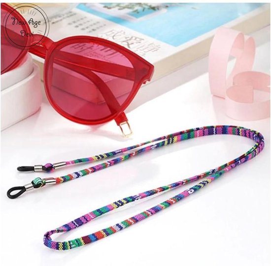 Accessoires Zonnebrillen & Eyewear Brilkettingen kraalglazenketting glazenkoord Roze kraalsketting 