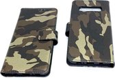 Samsung Galaxy S10 Plus Commando Bruin Print Portemonnee Kunstleer Luxe Wallet Case -TPU  hoesje met pasjes Flip Cover - Boek  beschermend Telefoonhoesje