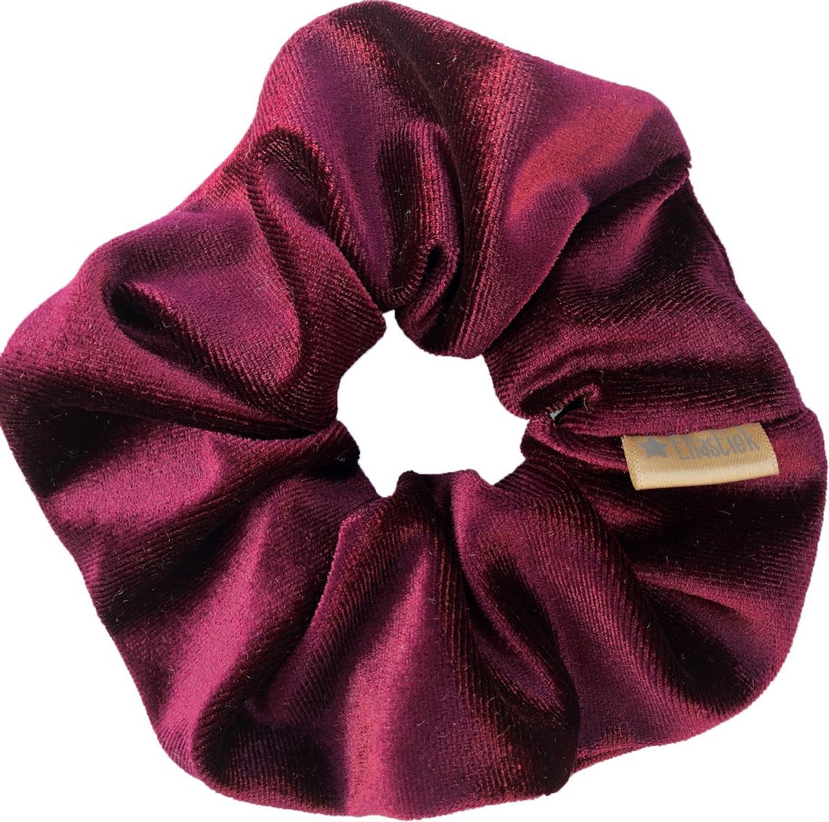 Ellastiek scrunchie velvet bordeaux rood - haarelastiekjes - haar accessoire - luxe uitstraling en kwaliteit- Handmade in Amsterdam(babsstiek)